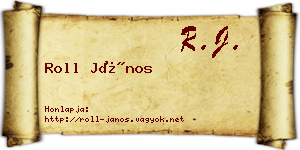 Roll János névjegykártya