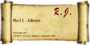 Roll János névjegykártya